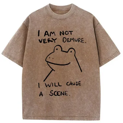 Tokyo-Tiger Humorous Frog Washed T-Shirt