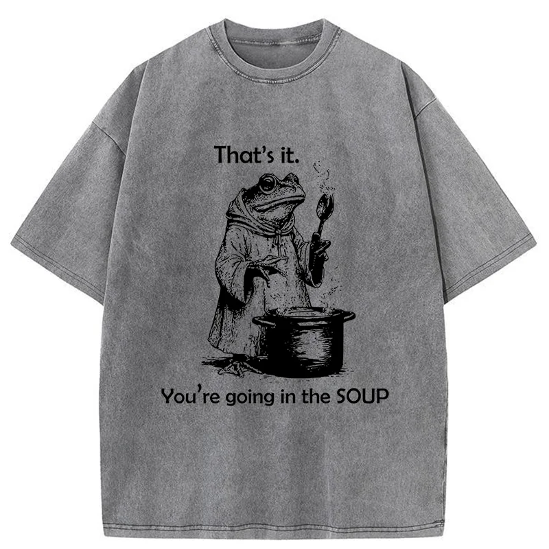 Tokyo-Tiger frog Is Making Soup Washed T-Shirt
