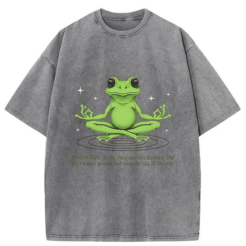 Tokyo-Tiger Zen Frog Japan Washed T-Shirt