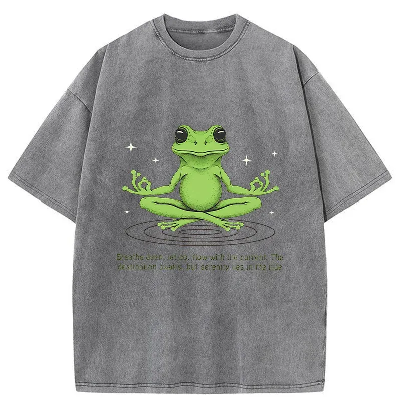 Tokyo-Tiger Zen Frog Japan Washed T-Shirt