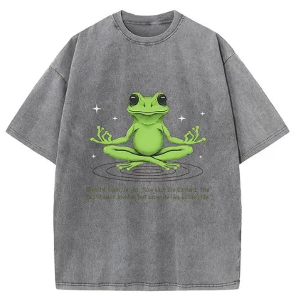 Tokyo-Tiger Zen Frog Japan Washed T-Shirt