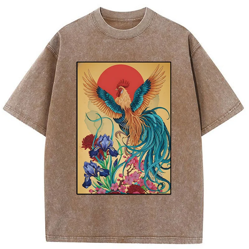 Tokyo-Tiger Phoenix Chicken Washed T-Shirt