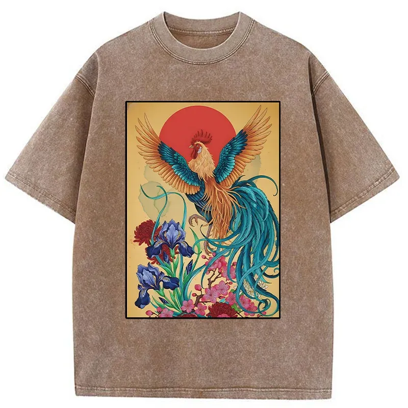 Tokyo-Tiger Phoenix Chicken Washed T-Shirt