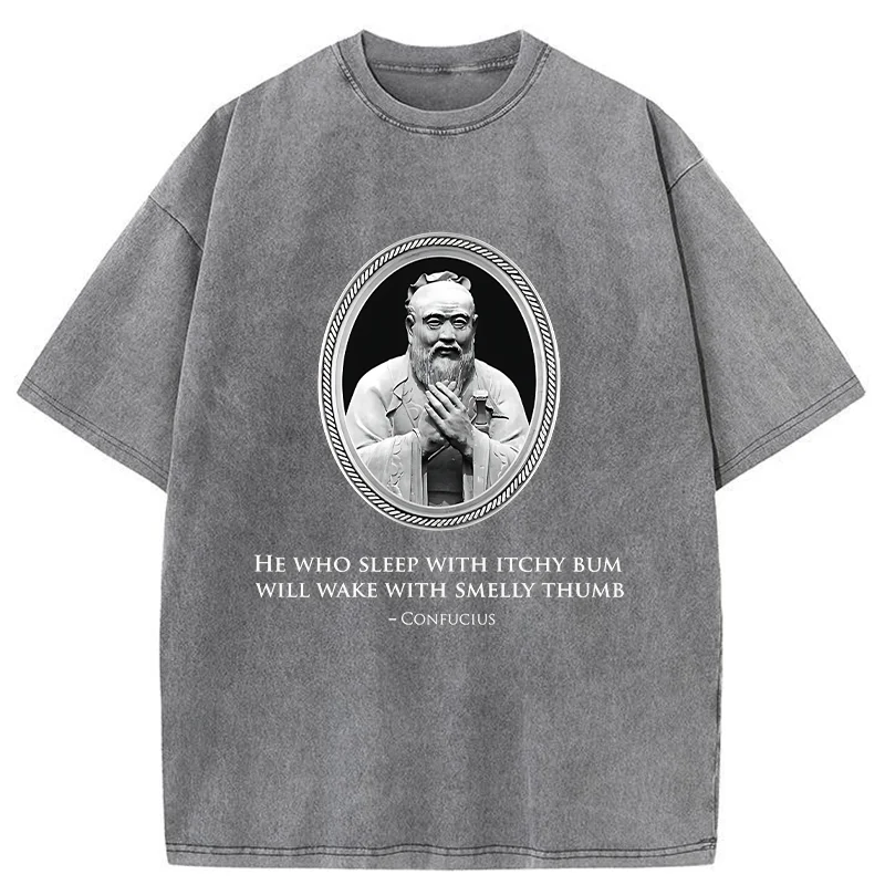 Tokyo-Tiger Funny Quotes From Confucius Washed T-Shirt