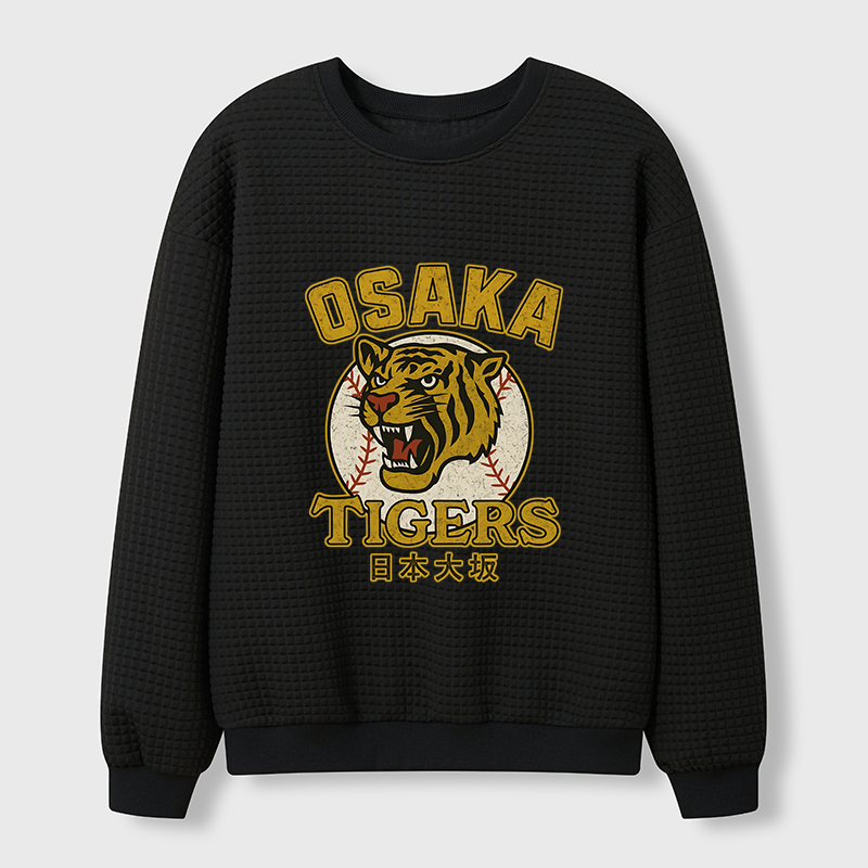 Tokyo-Tiger Funny Osaka Tigers Waffle Sweatshirt