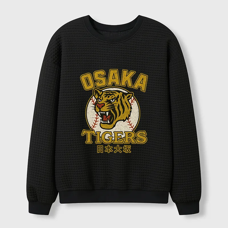 Tokyo-Tiger Funny Osaka Tigers Waffle Sweatshirt