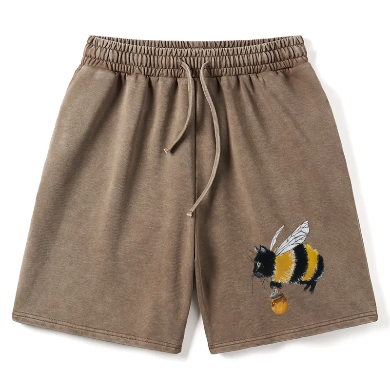 Tokyo-Tiger Catbee Funny Washed Shorts