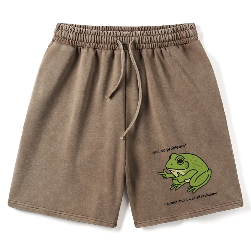 Tokyo-Tiger Stupid Frog Meme Washed Shorts