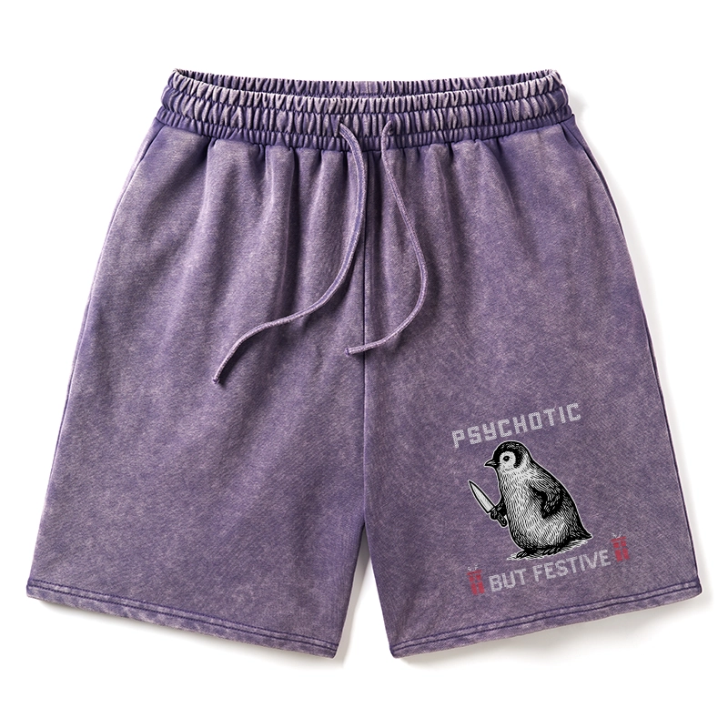 Tokyo-Tiger Overstimulated but Festive Christmas Washed Shorts