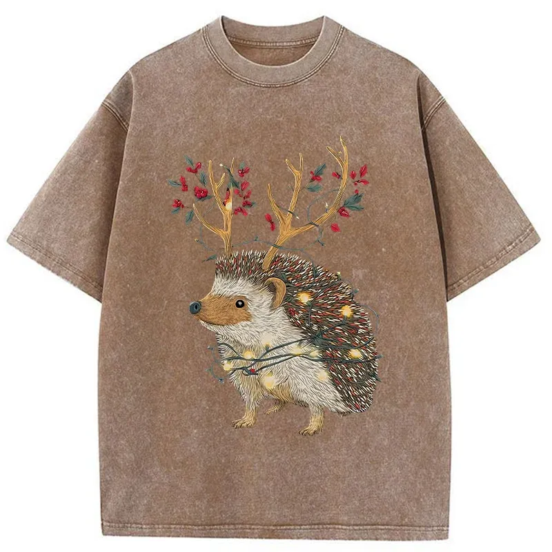Tokyo-Tiger Christmas Hedgehog Washed T-Shirt