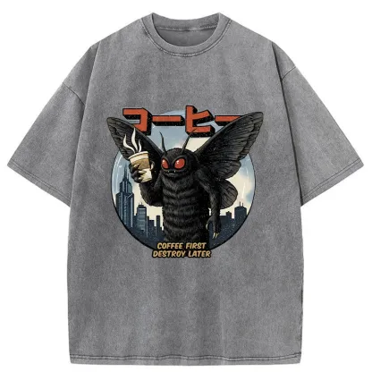 Tokyo-Tiger Mothman Coffee Washed T-Shirt