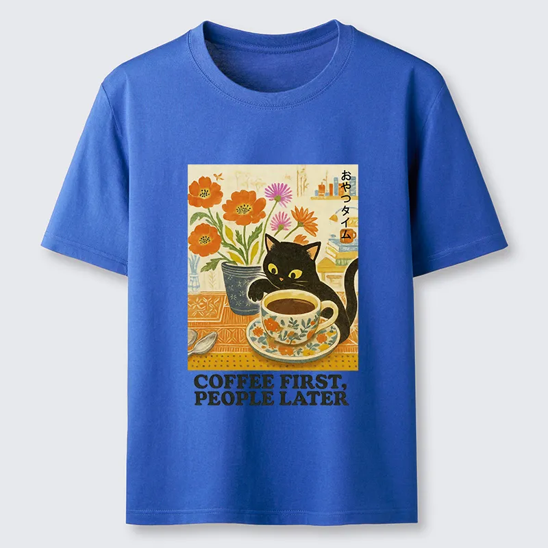 Tokyo-Tiger Kitten Drinks Coffee First Classic T-Shirt