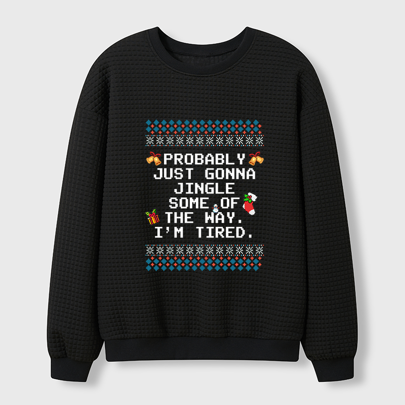 Tokyo-Tiger Too Tired to Fully Jingle Waffle Sweatshirt