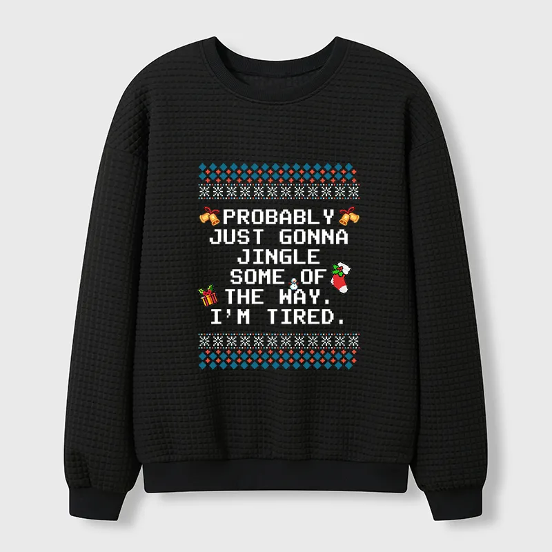 Tokyo-Tiger Too Tired to Fully Jingle Waffle Sweatshirt