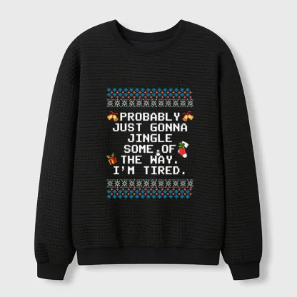 Tokyo-Tiger Too Tired to Fully Jingle Waffle Sweatshirt