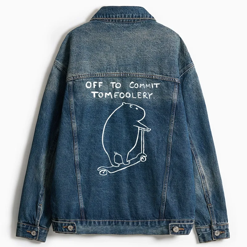 Tokyo-Tiger Capybara Is Ready To Do Something Bad Jean Jacket Sale