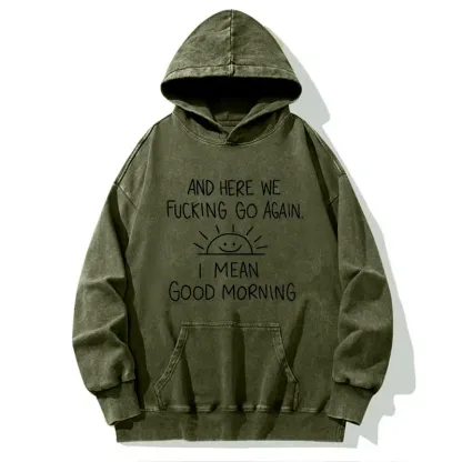 Tokyo-Tiger Different Meanings Of "Good Morning" Washed Hoodie