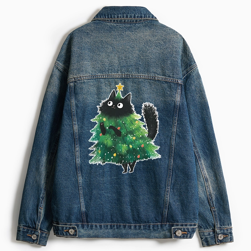 Tokyo-Tiger Christmas Tree Cat Japan Jean Jacket