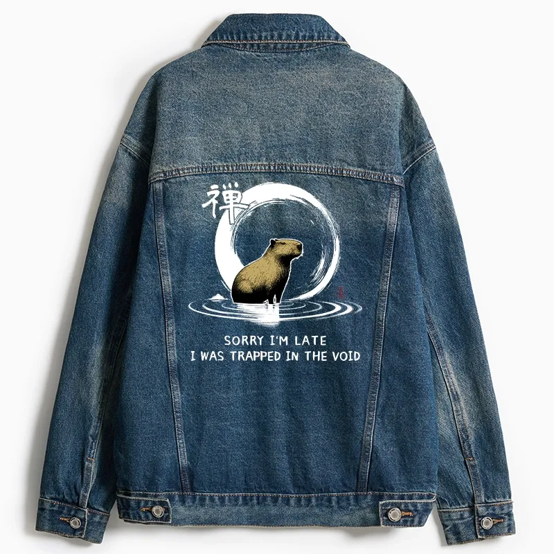 Tokyo-Tiger Zen Capybara Was Trapped In The Void Jean Jacket