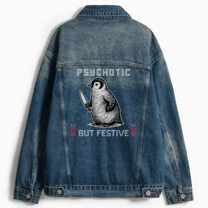 Tokyo-Tiger Overstimulated but Festive Christmas Jean Jacket