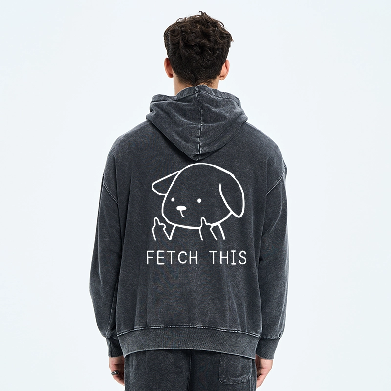 Tokyo-Tiger Fetch This Dog Washed Zip Hoodie