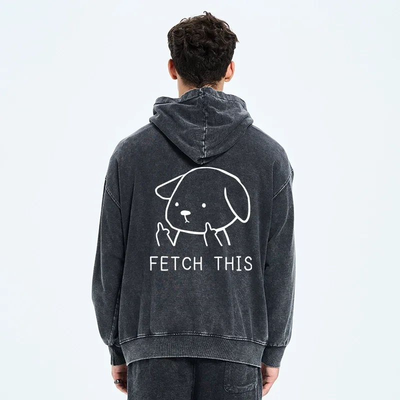 Tokyo-Tiger Fetch This Dog Washed Zip Hoodie