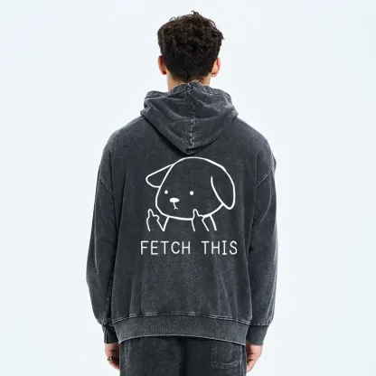 Tokyo-Tiger Fetch This Dog Washed Zip Hoodie