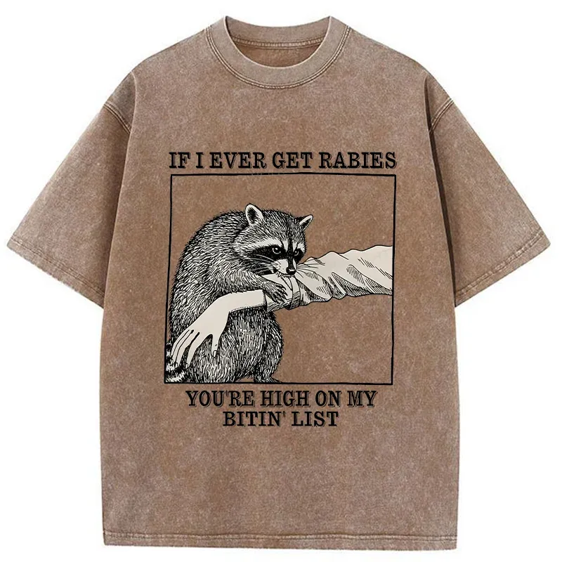 Tokyo-Tiger Raccoon Bites Washed T-Shirt