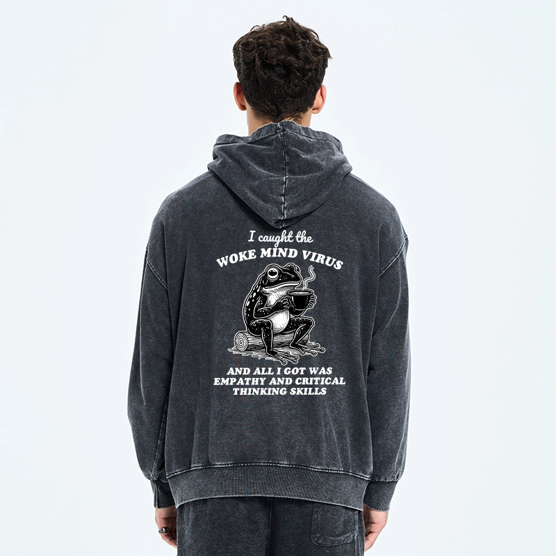 Tokyo-Tiger Awakened Thinking Virus Frog Washed Zip Hoodie