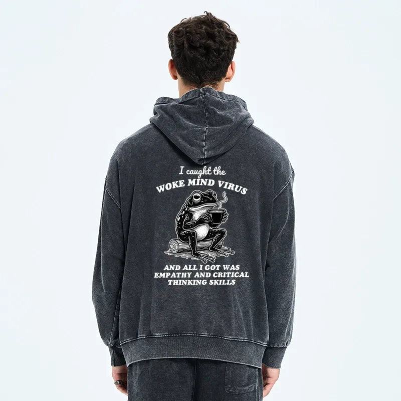 Tokyo-Tiger Awakened Thinking Virus Frog Washed Zip Hoodie