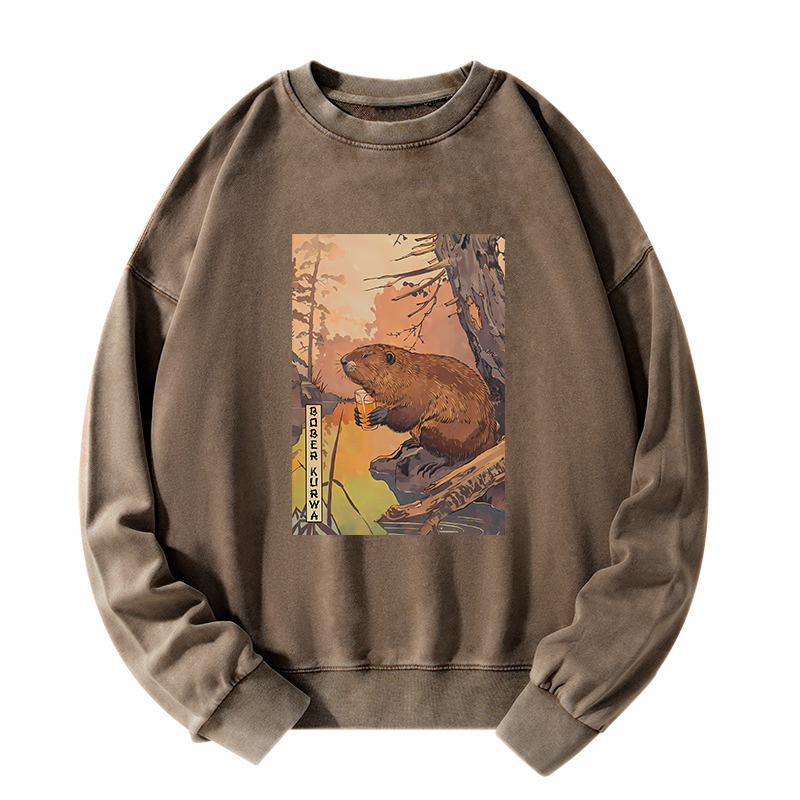Tokyo-Tiger Beaver By The River Washed Sweatshirt