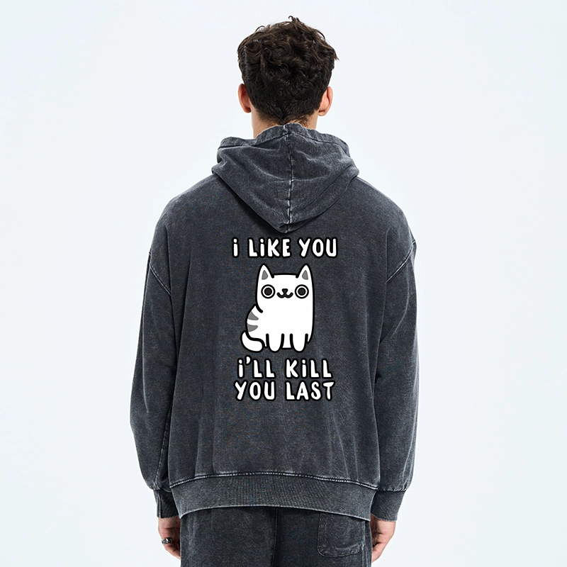 Tokyo-Tiger Cats And Humans Have A Love-hate Relationship Washed Zip Hoodie
