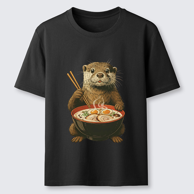 Tokyo-Tiger Japanese Otter Eating Ramen Classic T-Shirt