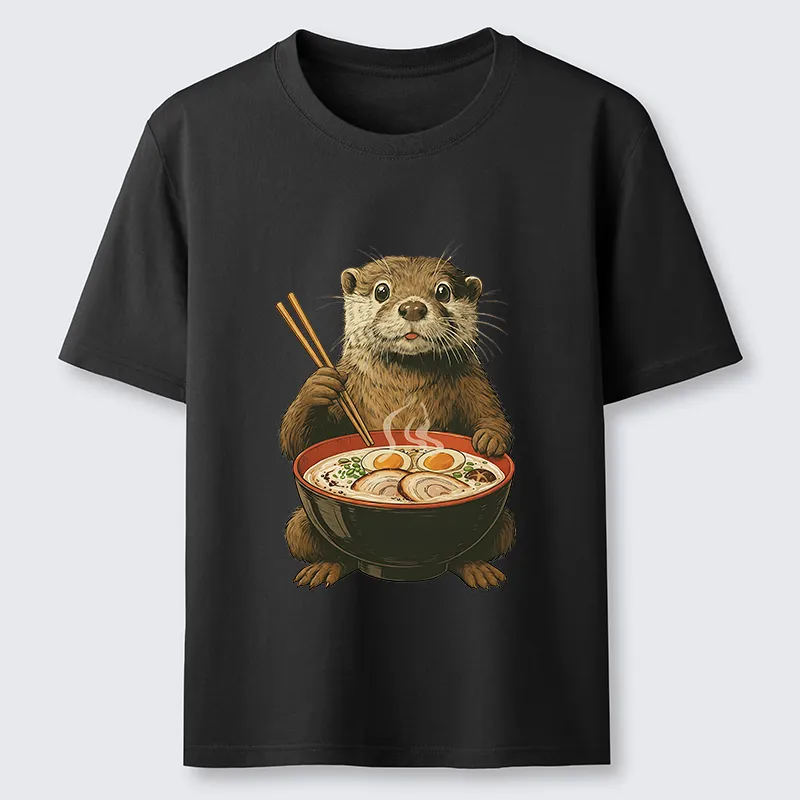 Tokyo-Tiger Japanese Otter Eating Ramen Classic T-Shirt