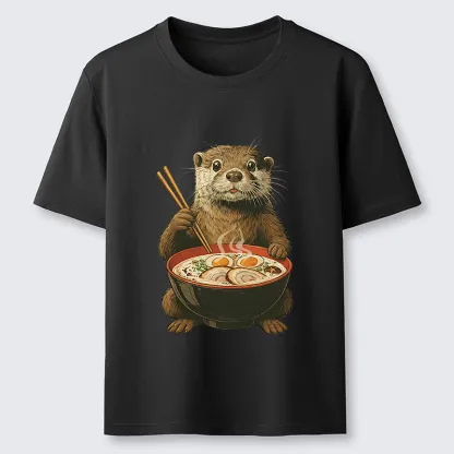 Tokyo-Tiger Japanese Otter Eating Ramen Classic T-Shirt