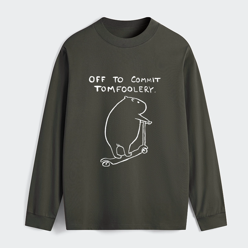 Tokyo-Tiger Capybara Is Ready To Do Something Bad Classic Long Sleeve T-Shirt