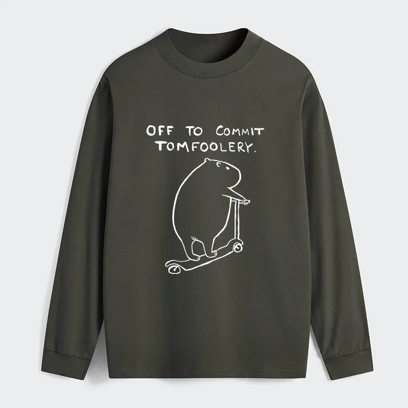 Tokyo-Tiger Capybara Is Ready To Do Something Bad Classic Long Sleeve T-Shirt
