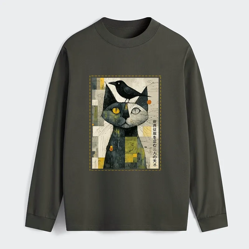 Tokyo-Tiger The Cat And The Crow Are Planning To Rule The World Classic Long Sleeve T-Shirt