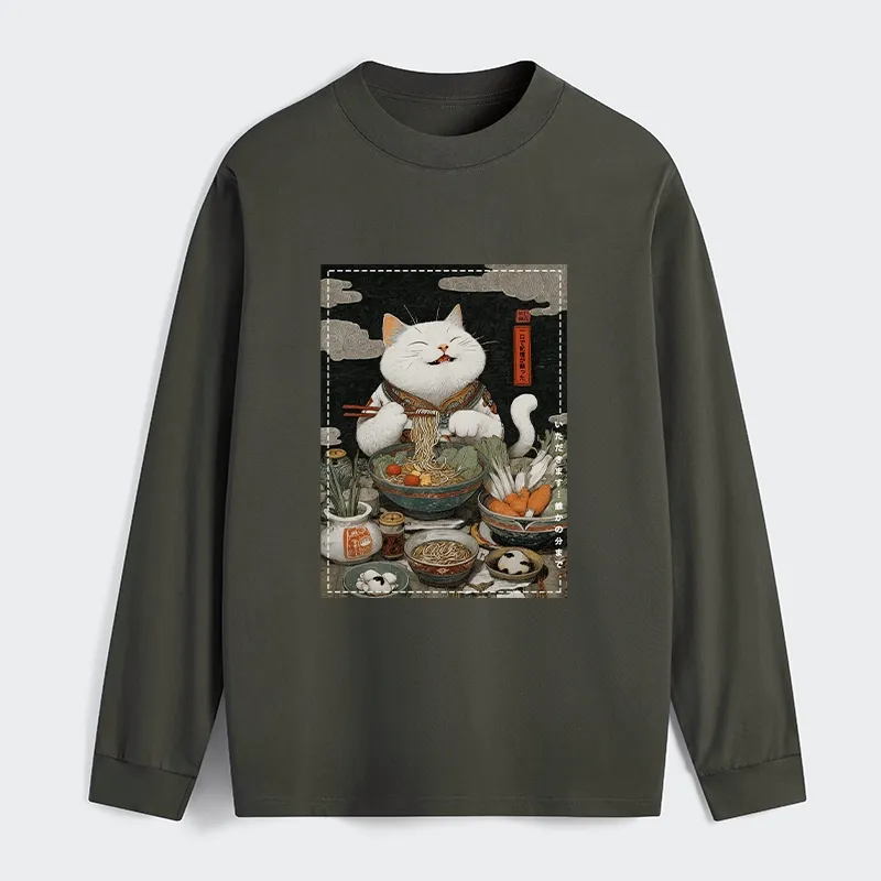 Tokyo-Tiger The Ramen-Loving Cat Classic Long Sleeve T-Shirt