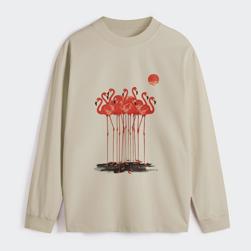 Tokyo-Tiger Flamingos at Dusk Classic Long Sleeve T-Shirt
