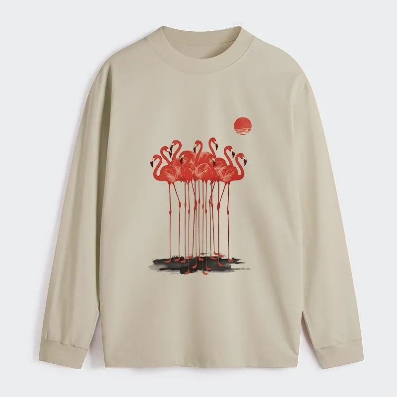 Tokyo-Tiger Flamingos at Dusk Classic Long Sleeve T-Shirt