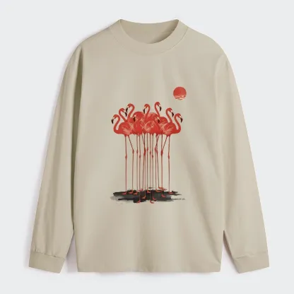 Tokyo-Tiger Flamingos at Dusk Classic Long Sleeve T-Shirt