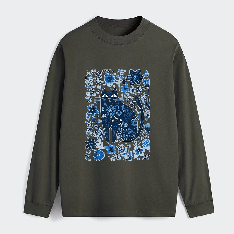 Tokyo-Tiger A Cat Among Flowers Classic Long Sleeve T-Shirt