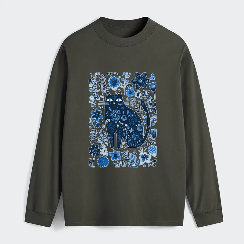 Tokyo-Tiger A Cat Among Flowers Classic Long Sleeve T-Shirt