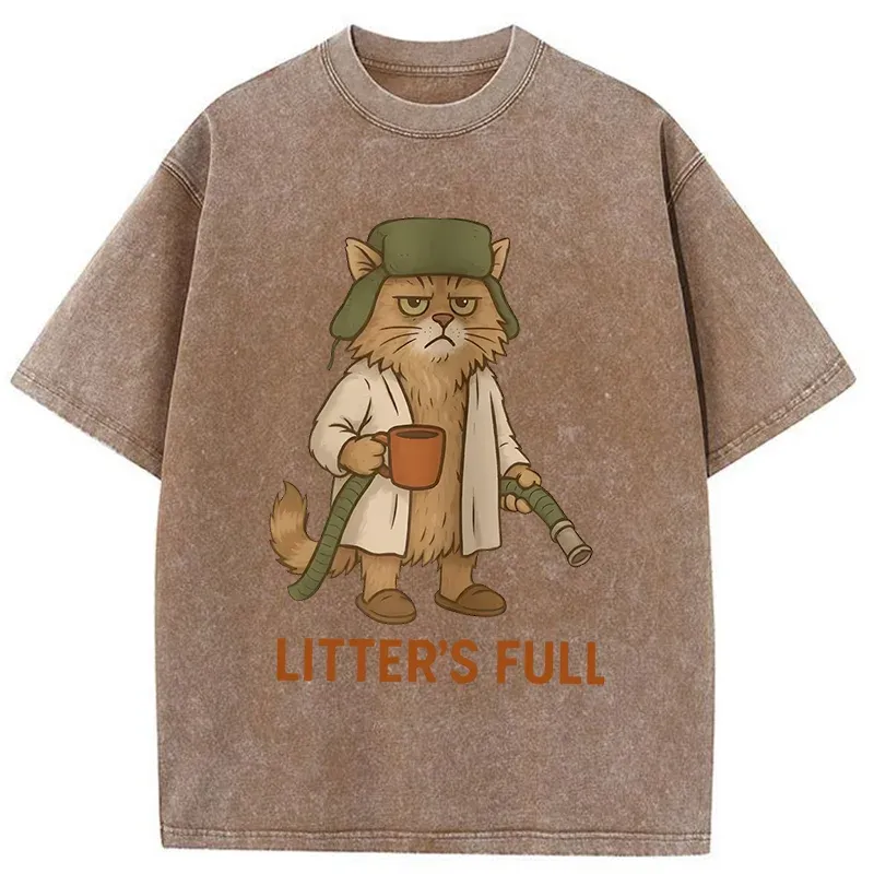 Tokyo-Tiger Litter Box Is Full Washed T-Shirt
