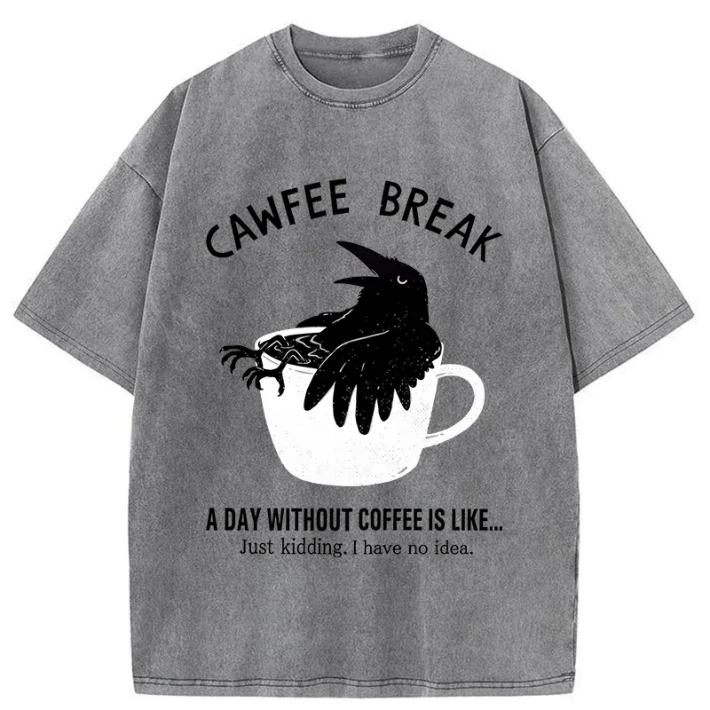 Tokyo-Tiger Crows Need Coffee Washed T-Shirt