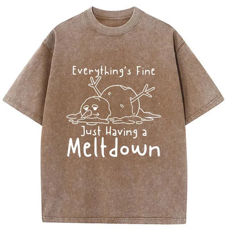 Tokyo-Tiger Snowman Had An Emotional Breakdown Washed T-Shirt Sale