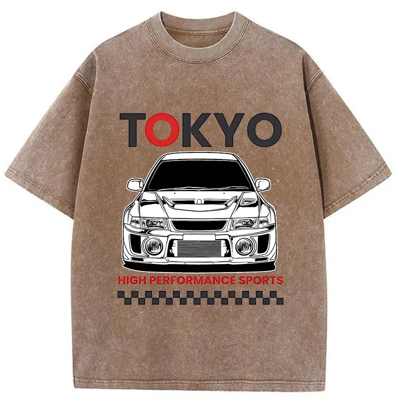 Tokyo-Tiger Japanese Car Models Washed T-Shirt