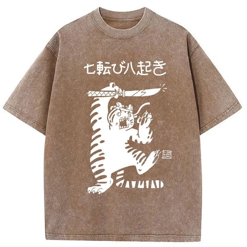 Tokyo-Tiger Tiger Samurai Washed T-Shirt