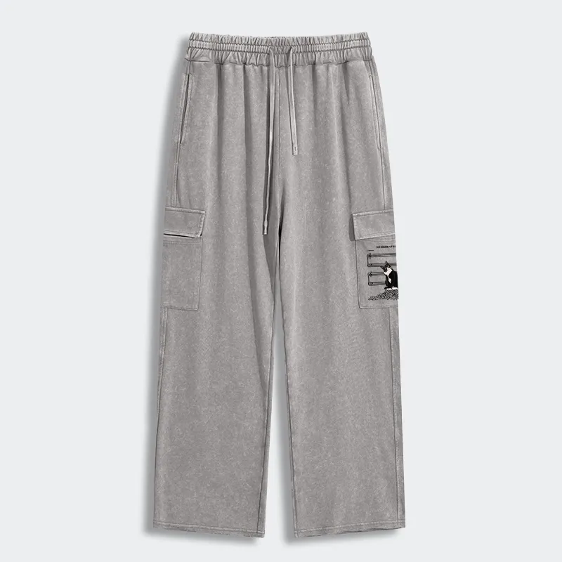 Tokyo-Tiger The Sound Of Silence Washed Utility Sweatpants